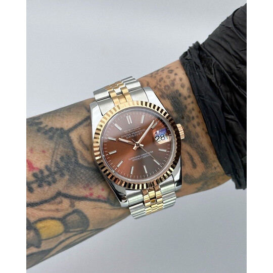 Custom Seiko Mod • 2-Tone Chocolate Rose Gold DateJust • 36mm